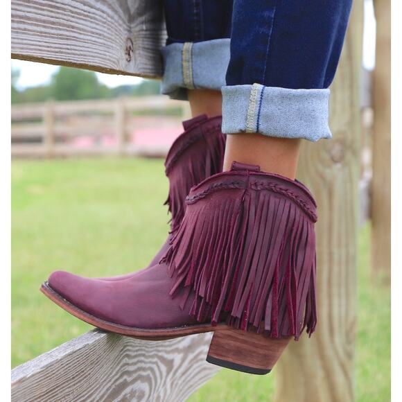 Liberty Black Short Fringe Boots Tinto - Picture 1 of 9